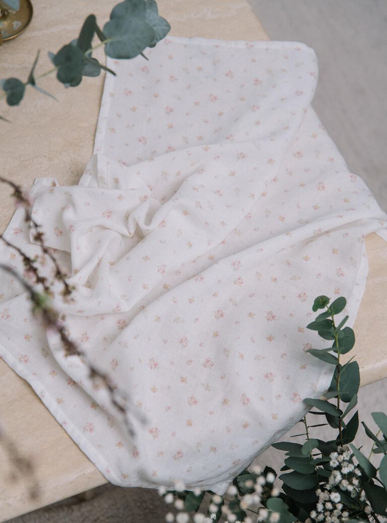 Lange vanille à imprimé fleuri en double gaze de coton