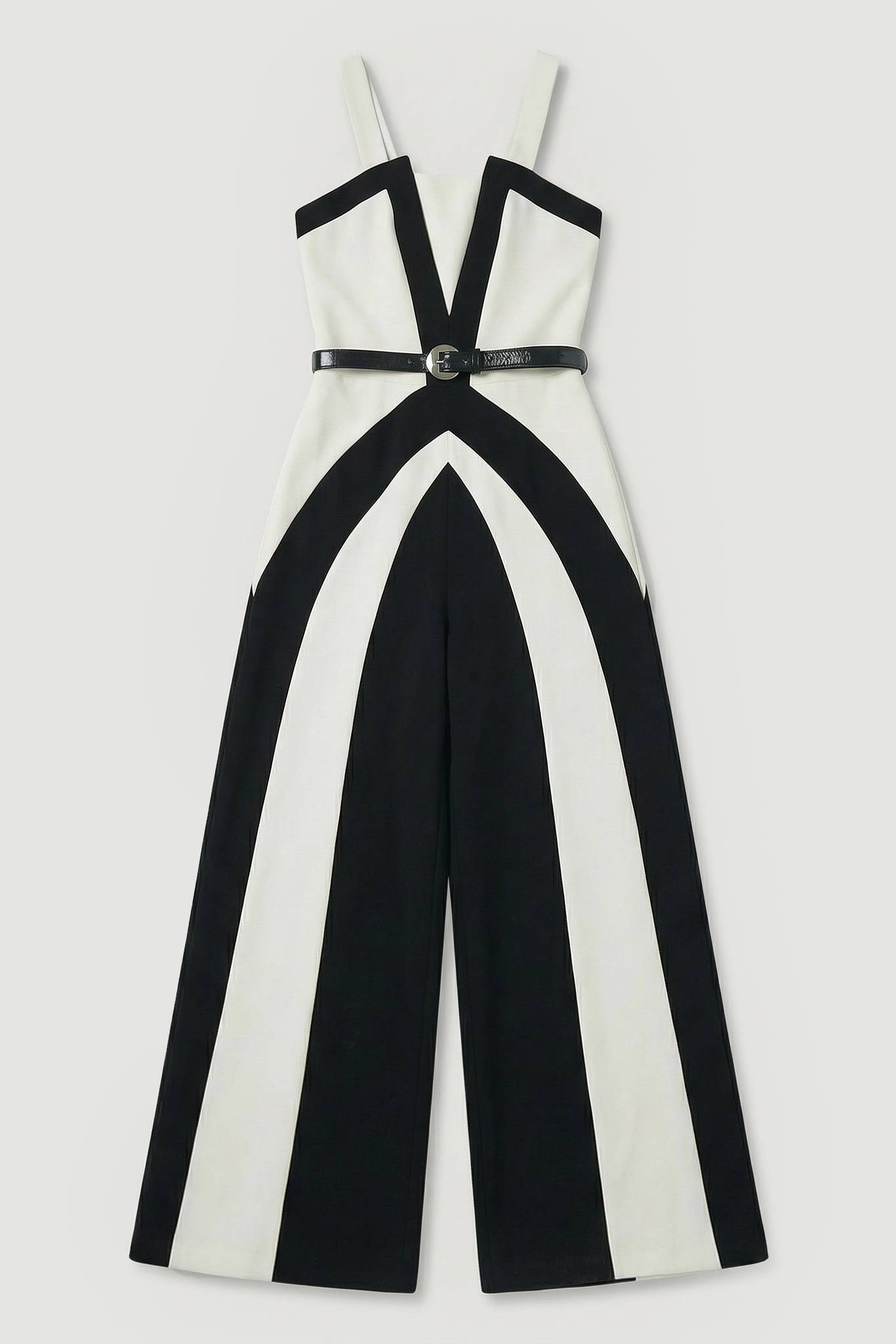 KarenMillen Combinaison-Pantalon Bustier Ajustée à Blocs de Couleurs en Maille Stretch Compacte