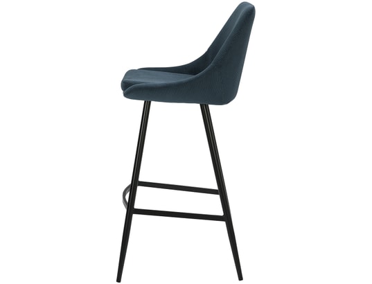 CONCEPT1 - Tabouret de bar Lot de 2 T. Bari bleu fonce velours cotelé (bar)