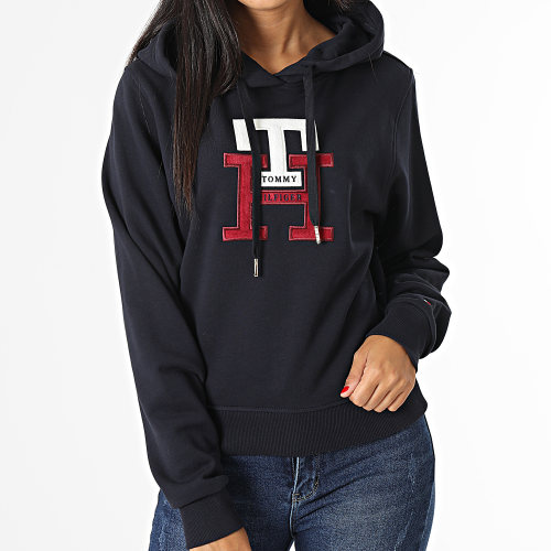 Sweat Capuche Femme Terry Monogram 7441 Bleu Marine