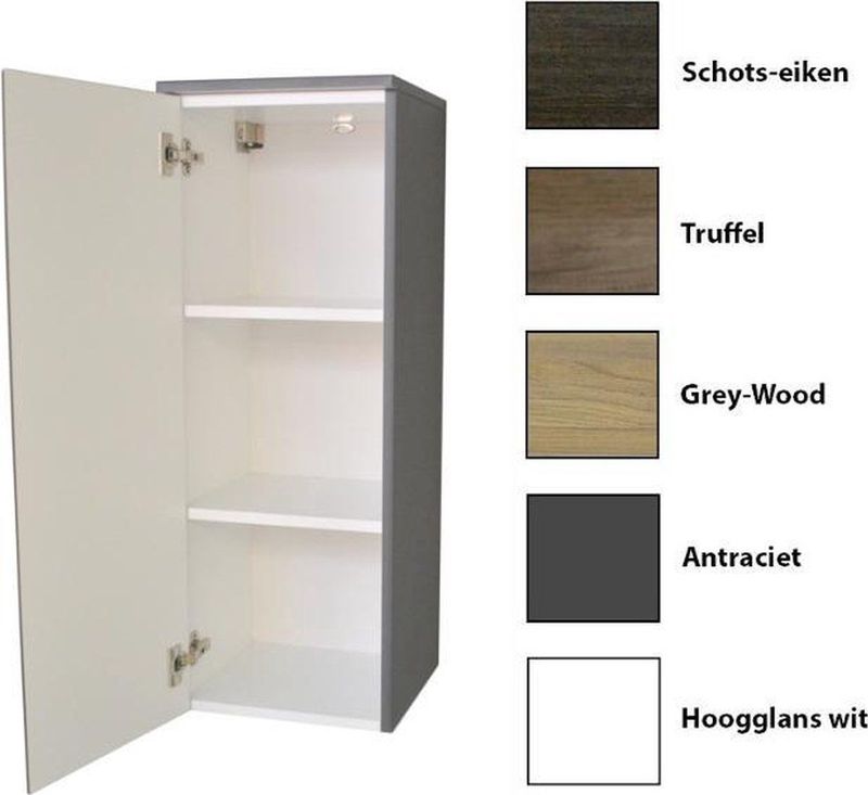Sanicare - Kolomkast - Grey-Wood - Soft-Closing Deur