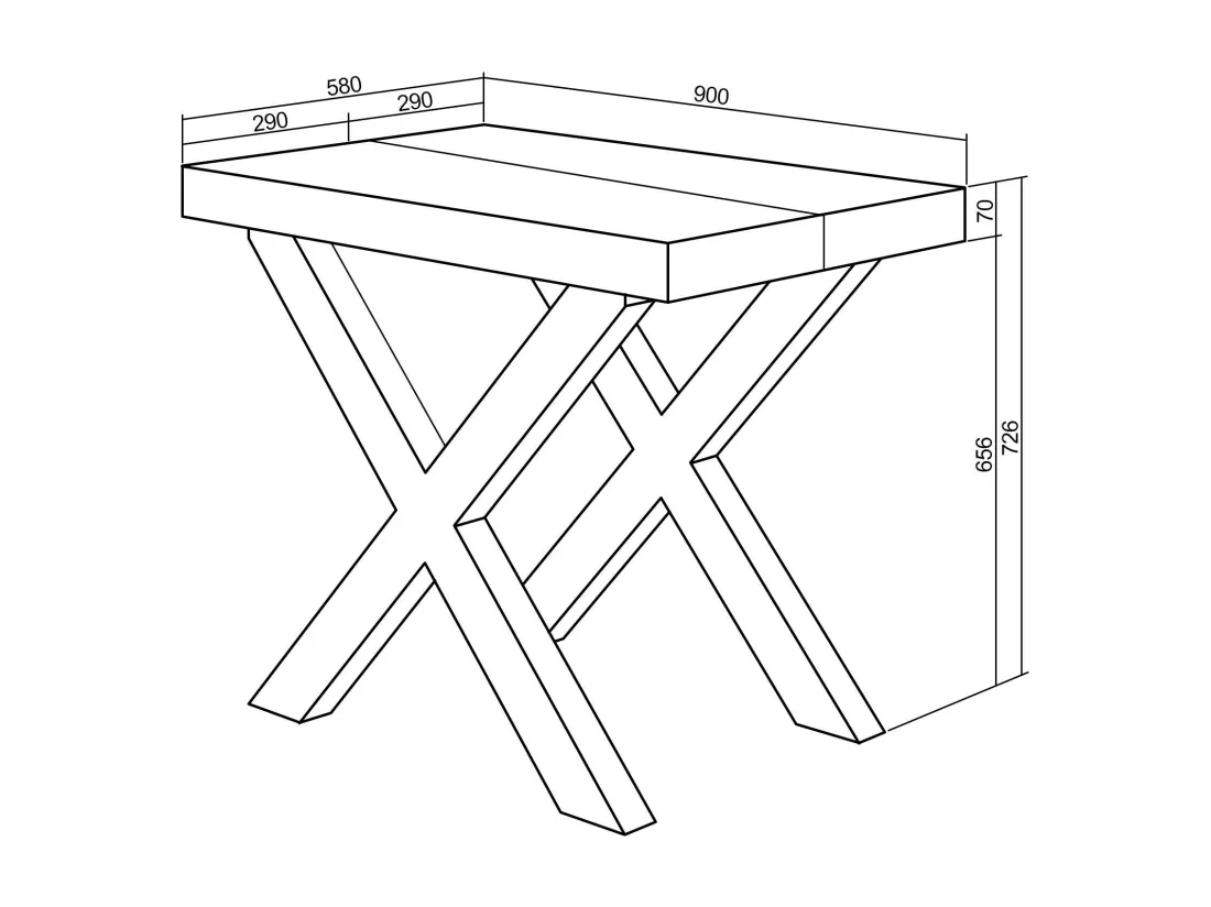 Table console extensible, 160, Pour 8 personnes, Pieds bois massif