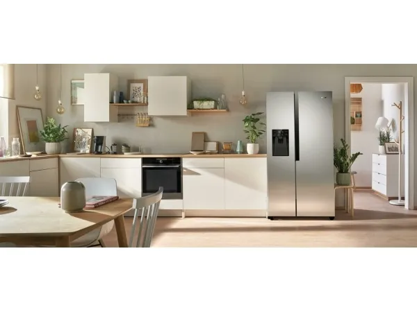Gorenje NRS9182VX1 - Køleskab/fryser - side-by-side med vanddispenser, isdispenser - bredde: 90.8 cm - dybde: 67.9 cm - højde: 179.3 cm - 562 liter - Klasse E - grå