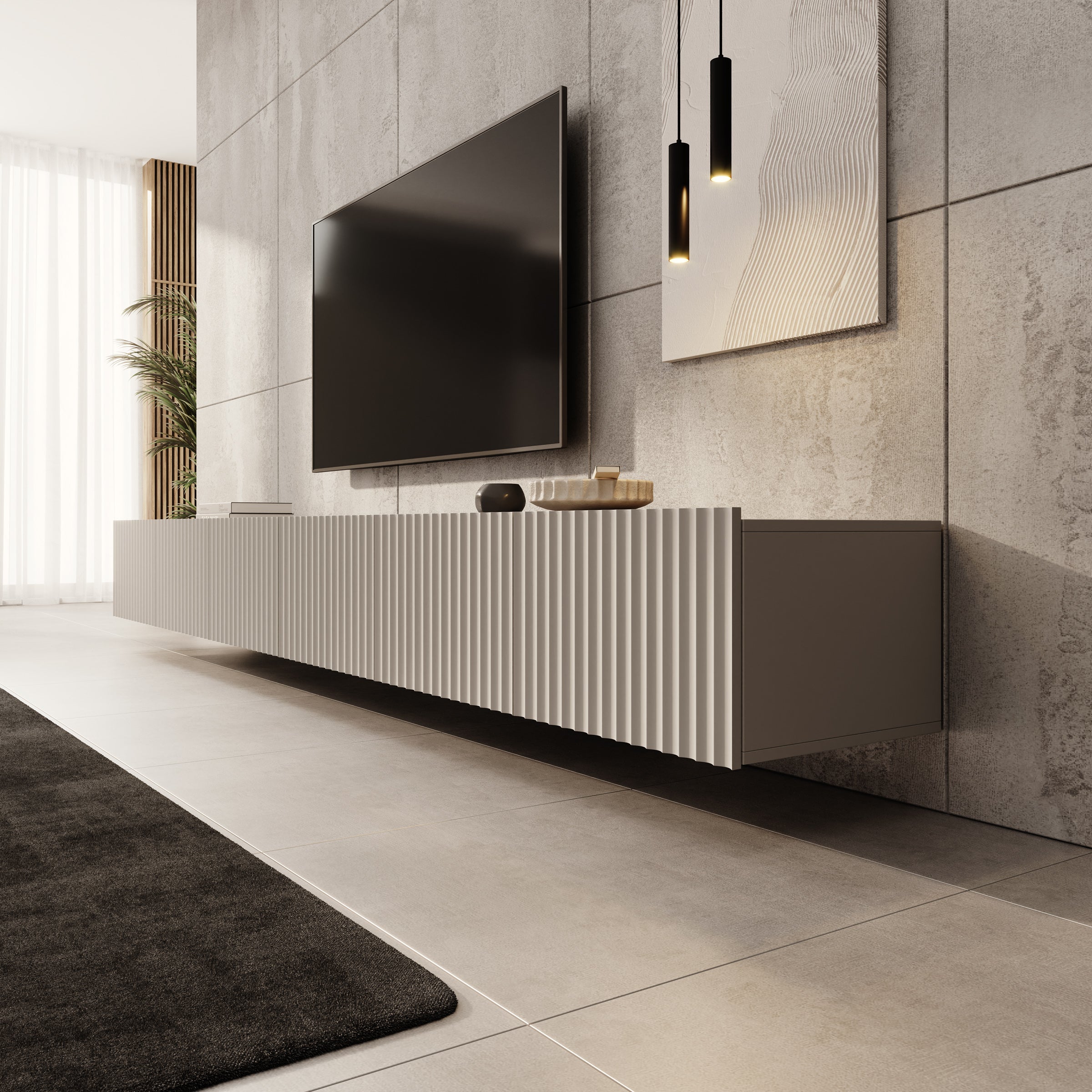 Meubella - TV-Meubel Pepinos - Beige - 300 cm