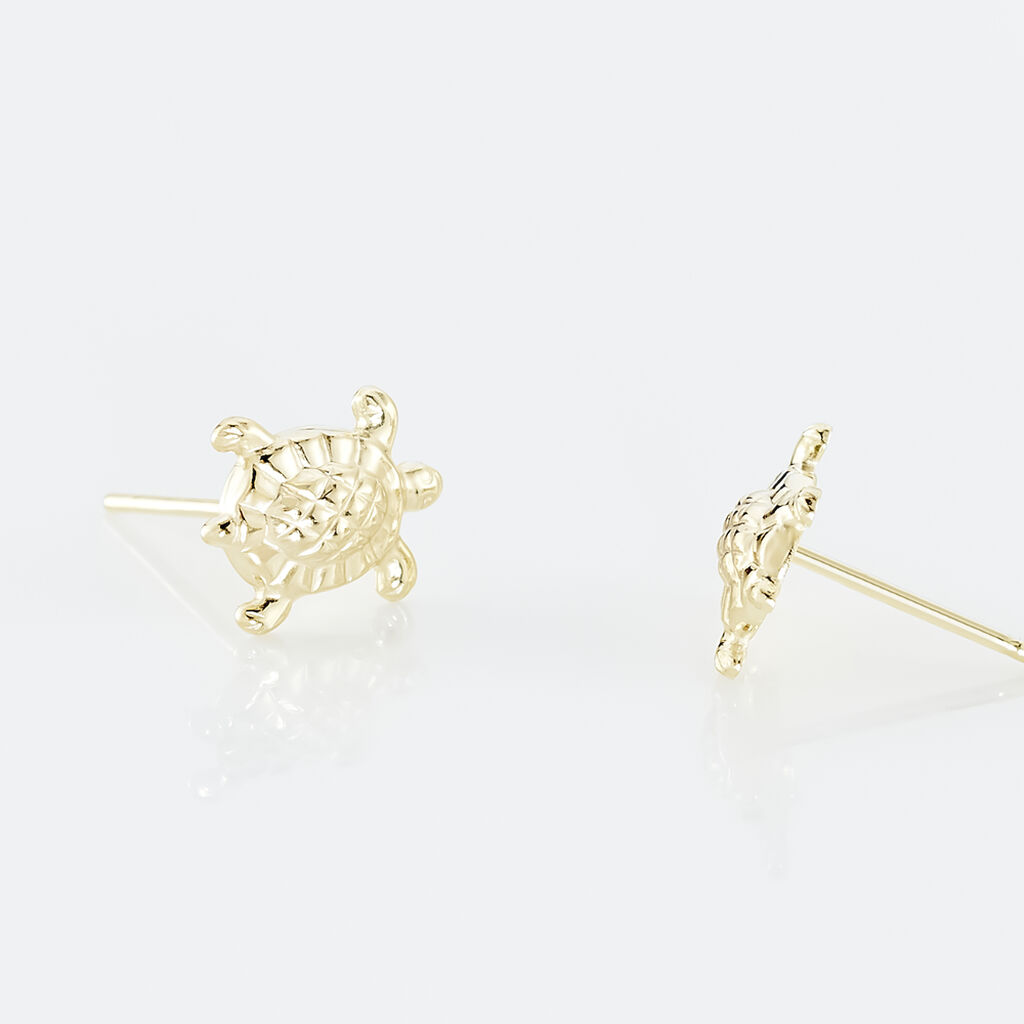 Boucles D'oreilles Puces Almahae Tortue Or Jaune