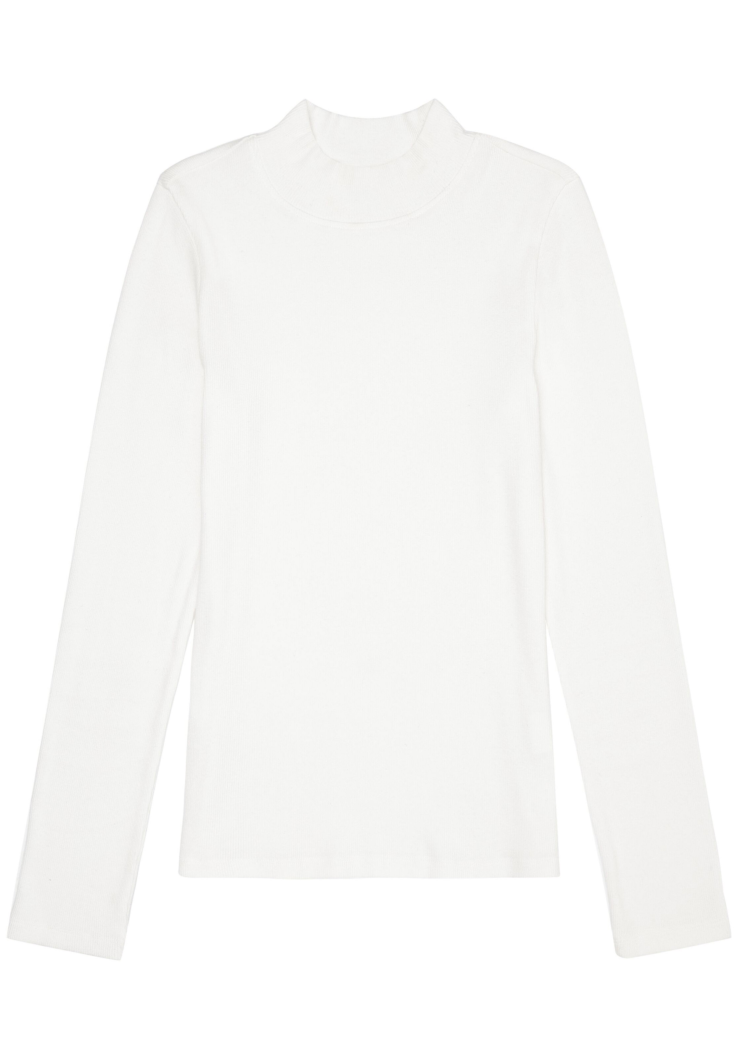 Knowledge Cotton Apparel Longsleeve Rib High Neck Star White