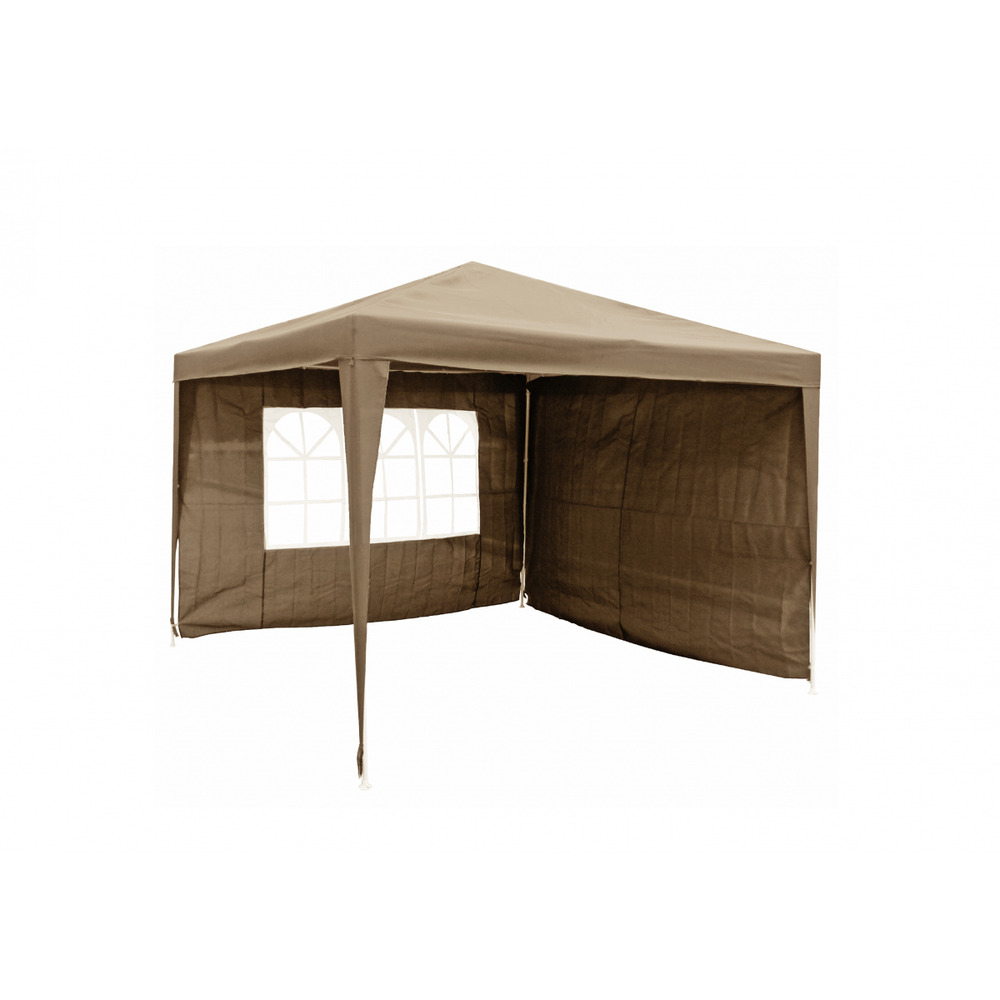 Lot de 2 rideaux tonnelle 3x3m taupe - polyester