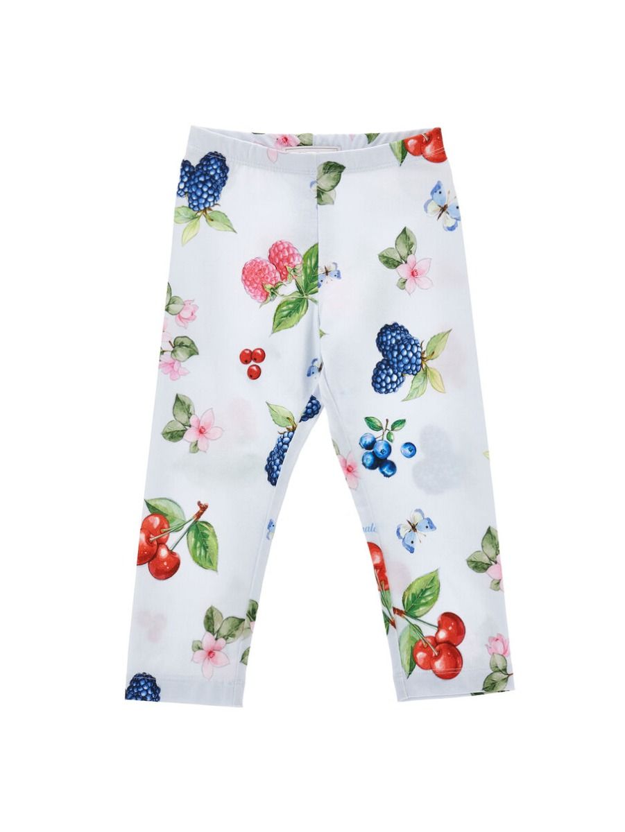 Monnalisa Fruit Print Jersey Leggings
