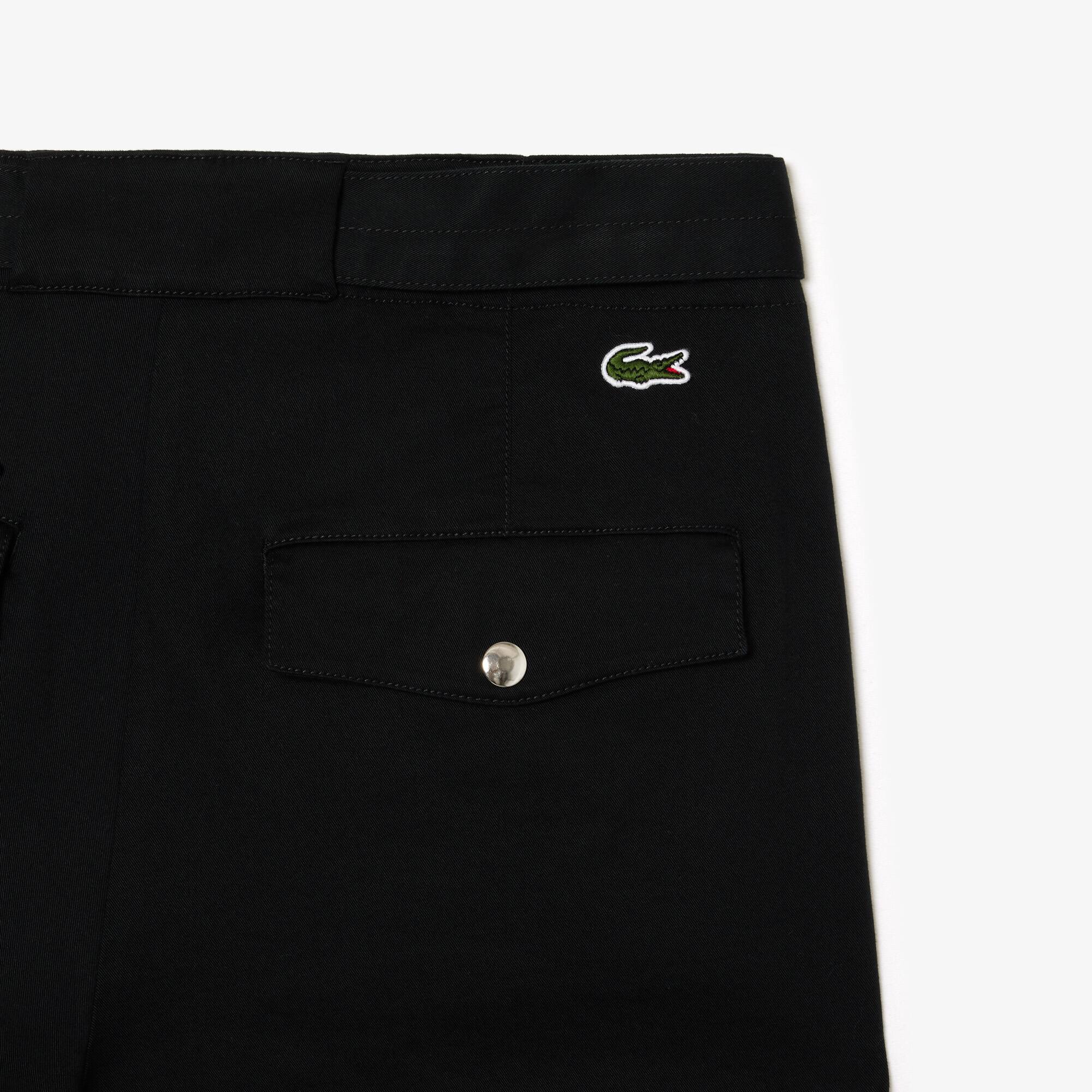Pantalon cargo en gabardine de coton extensible Pantalons & Shorts - Noir - Lacoste - Femme