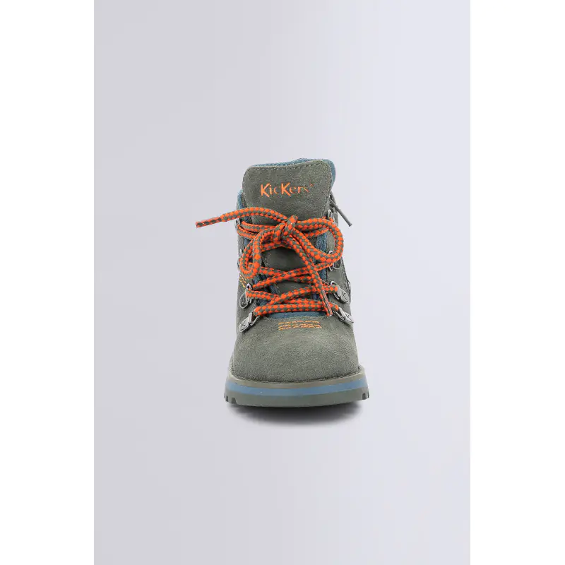 KICKNATURE KAKI ORANGE BOTTILLONS Cuir Garçon