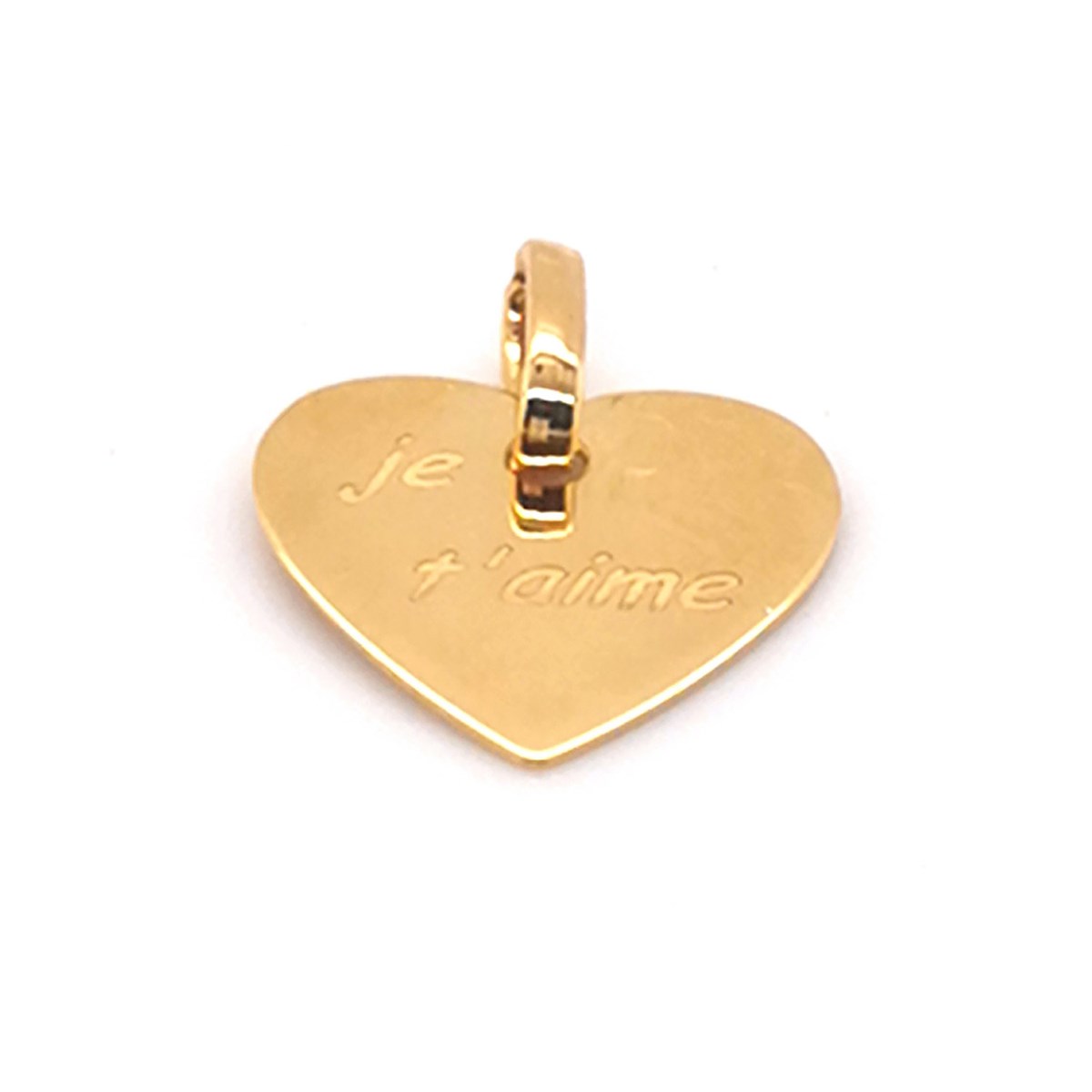Pendentif Brillaxis coeur je t'aime or 9 carats