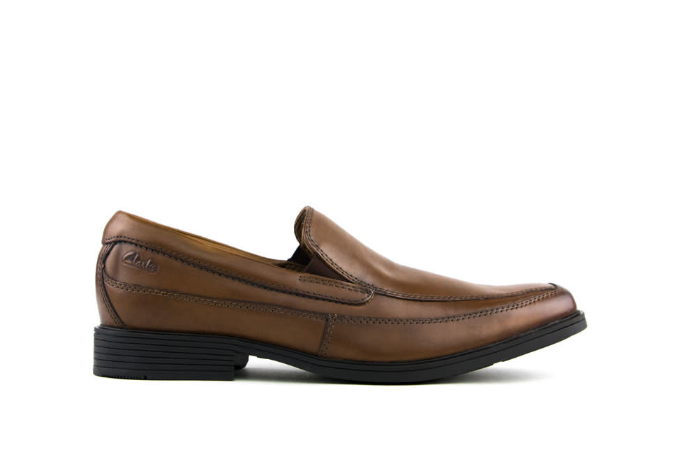 Clarks Loafers Cognac Tilden Free Dark Tan Leather