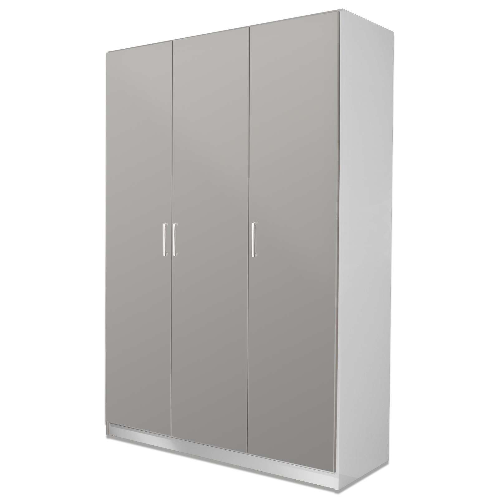 Drehtürenschrank - grau-weiß - 3 Türen