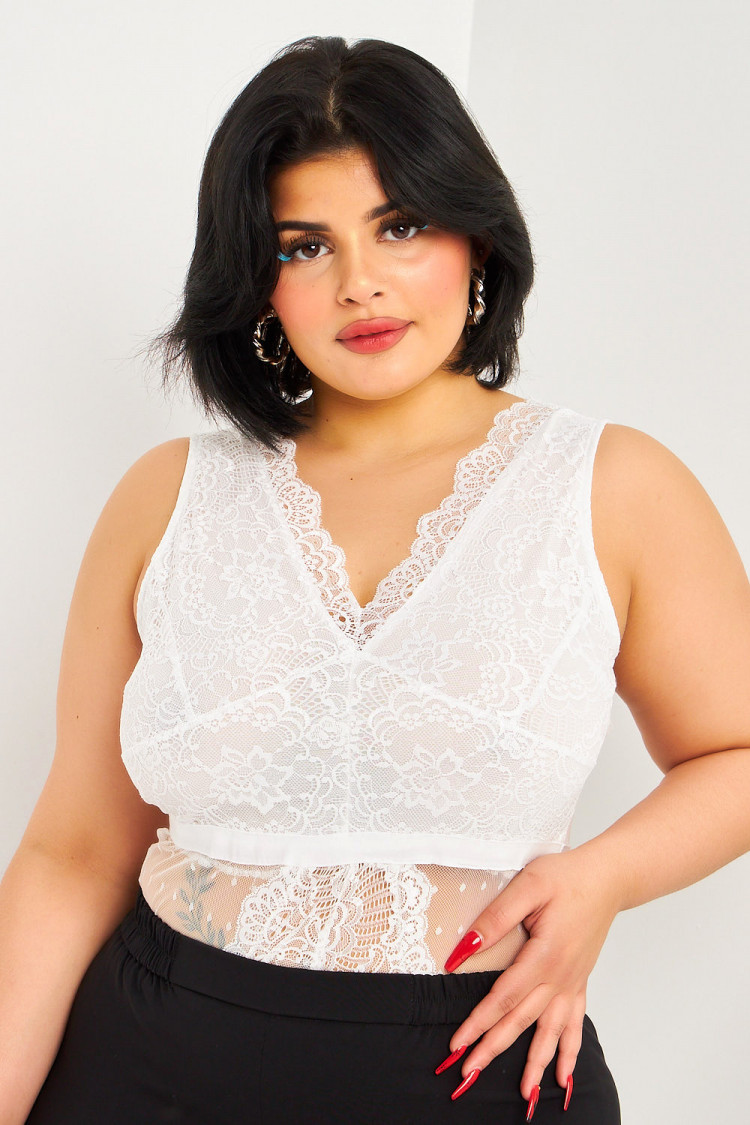 Body blanc en dentelle