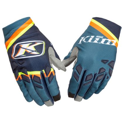 Gants cross KLIM WOMEN XC LITE SHATTERED PETROL 2022 - Bleu / Blanc