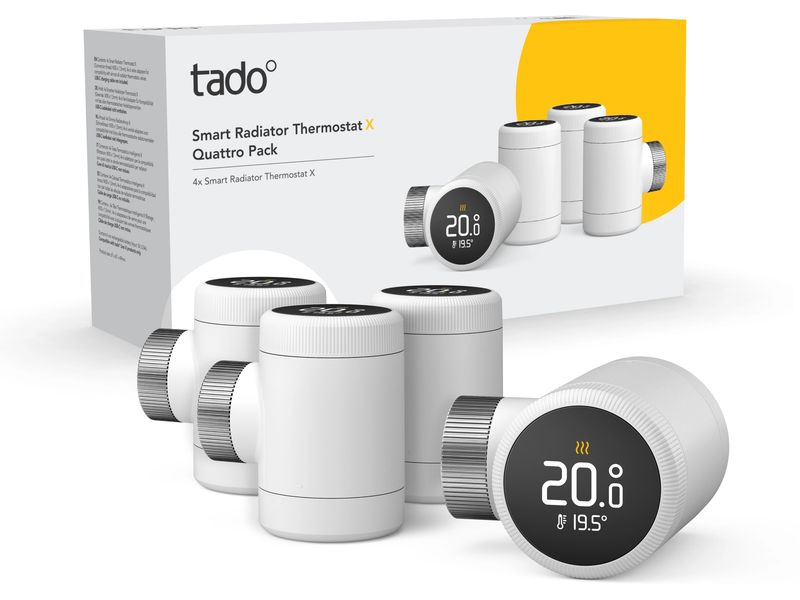 tado° Smarter Thermostat X, 4er Pack Intelligenter Heizkörperthermostat