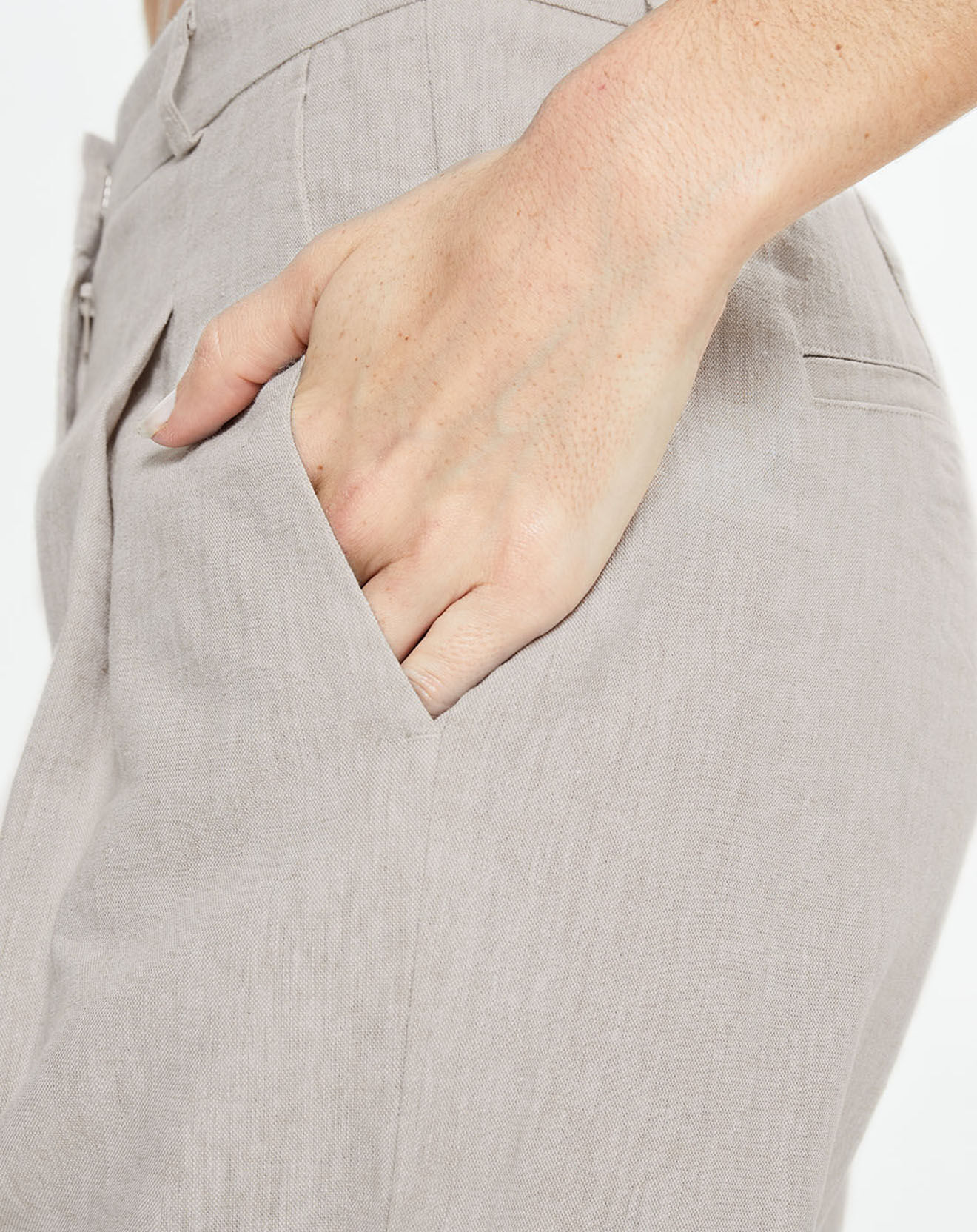 Yerse Pantalon en Lin mélangé Aurélie beige