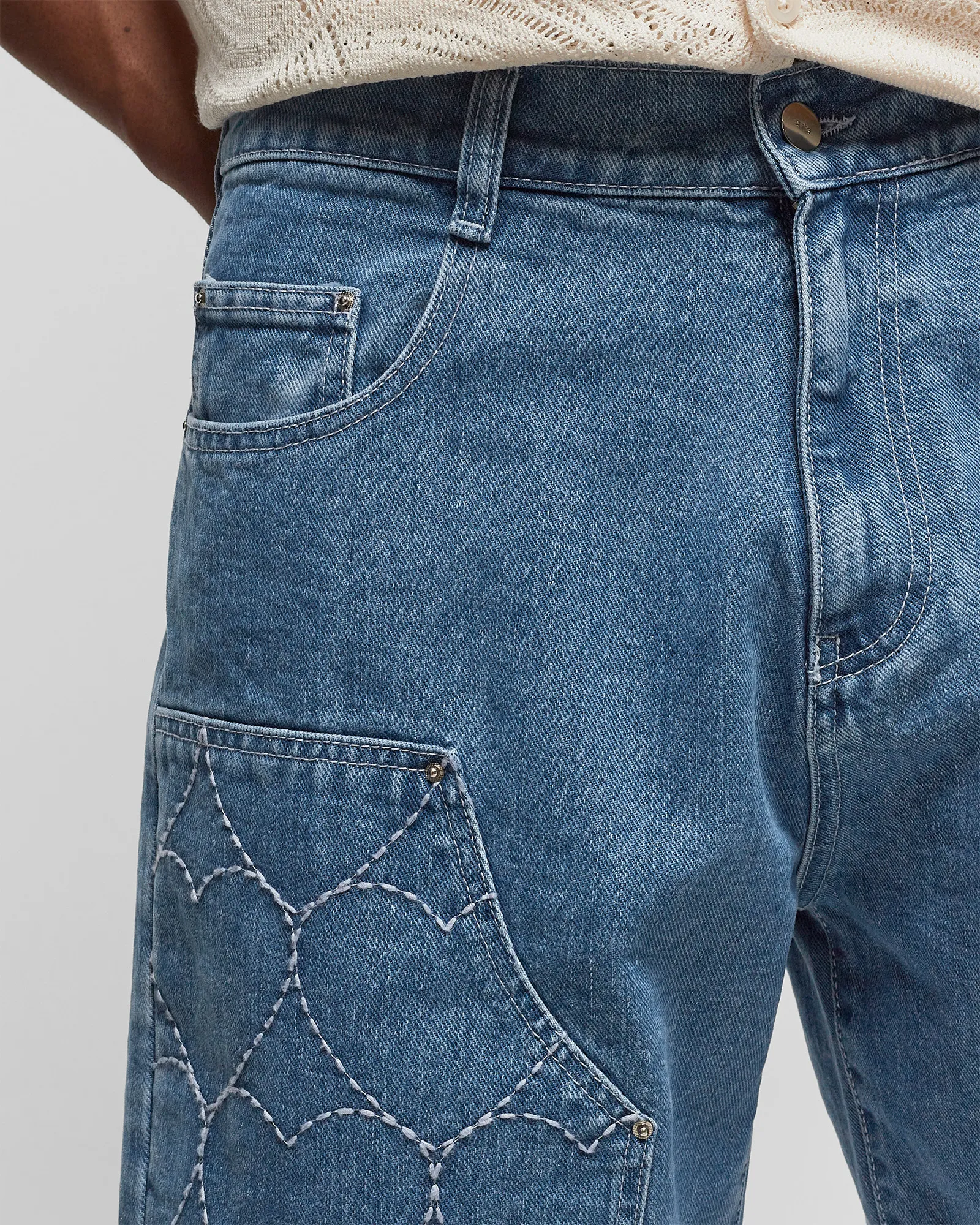 Arte Antwerp Workwear embroidery Shorts