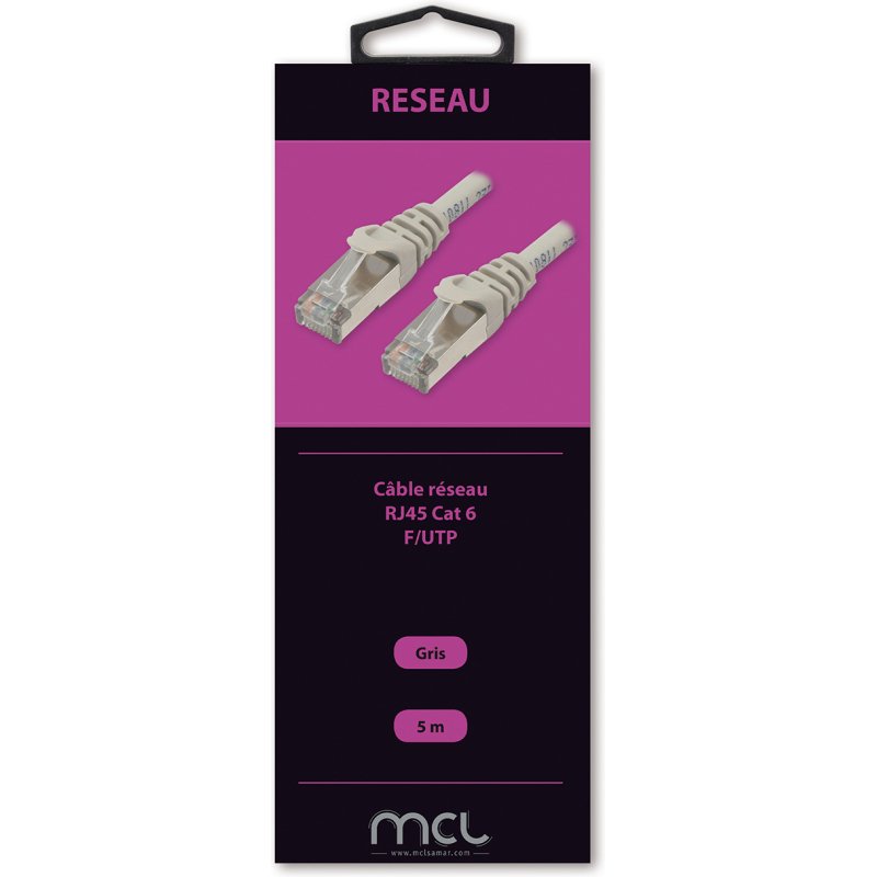 MCL 5m CAT 6 F/UTP câble de réseau Gris Cat6 F/UTP (FTP)