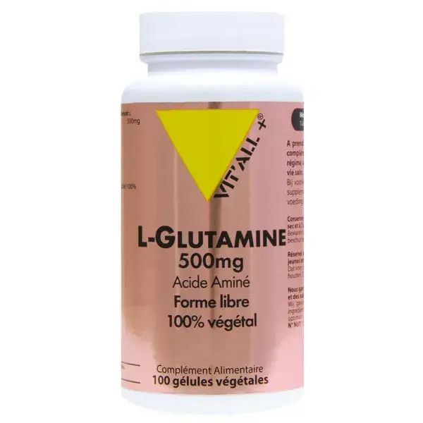 Vit'all+ L-Glutamina 500mg 100 cápsulas vegetais