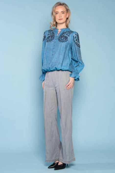 I-coni-K blauwe dames blouse