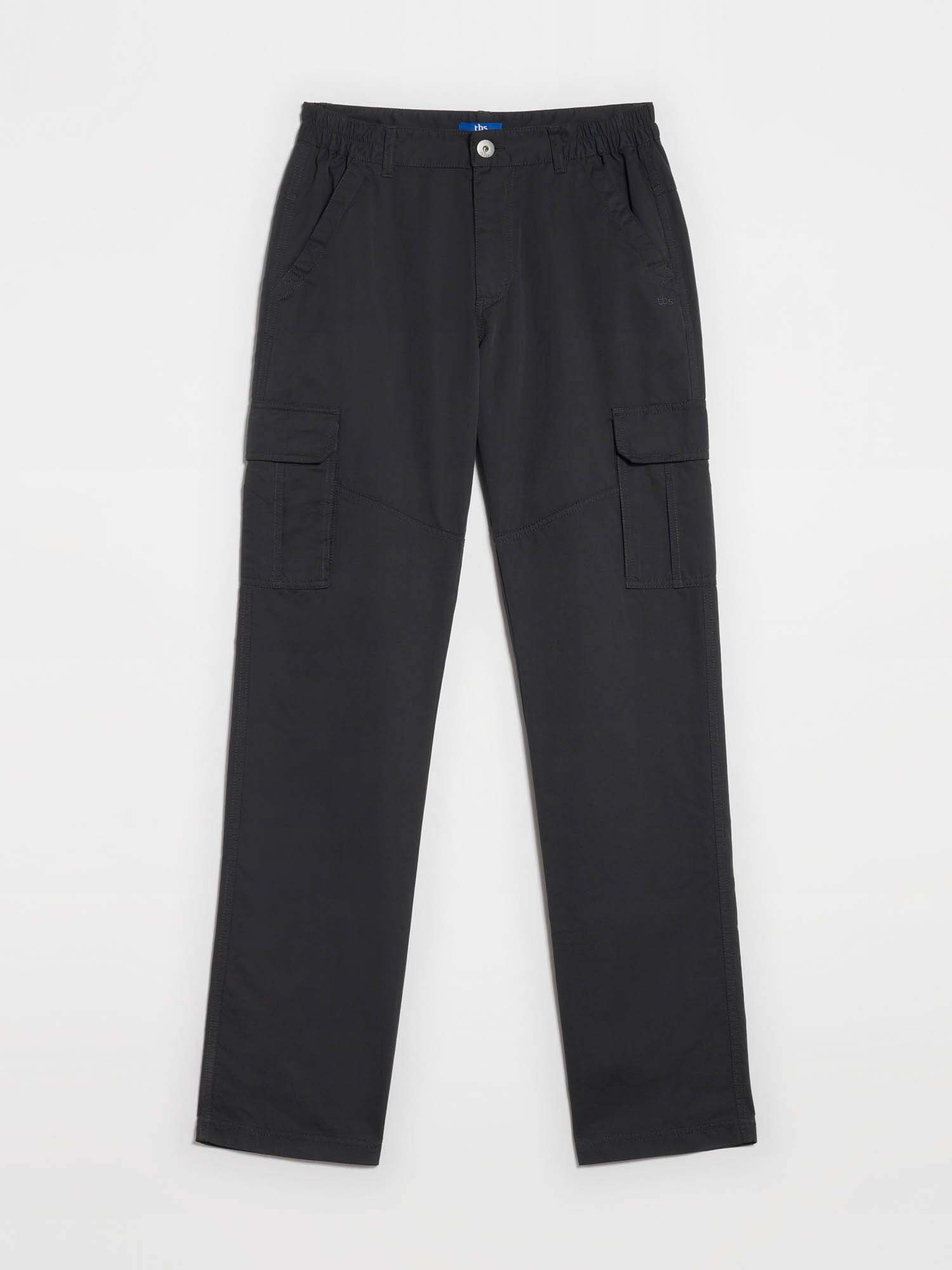 Pantalon Homme Cargo Ceinture Elastiquée Noir