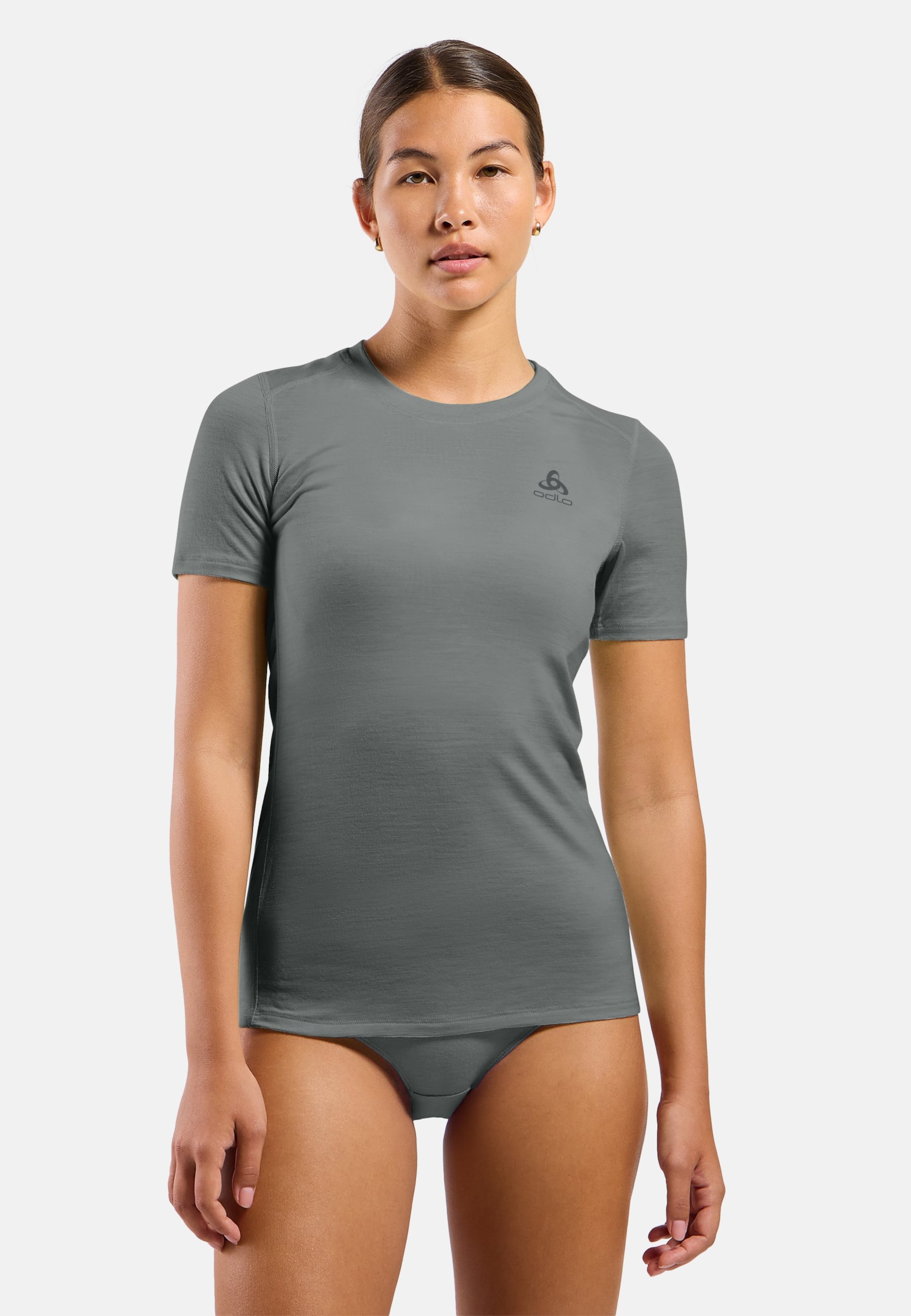 Natural Merino 160 Base Layer T-shirt in odlo steel grey melange