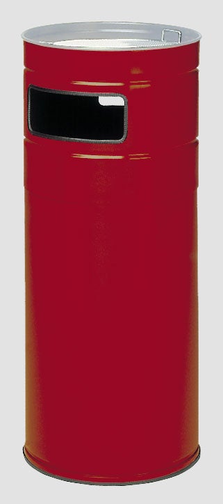 PROREGAL Robuuste Combi-asbak met 2 compartimenten, 104 liter, HxBxD 99 x 43,5 x 43,5 cm, Gegalvaniseerd staal, Rood
