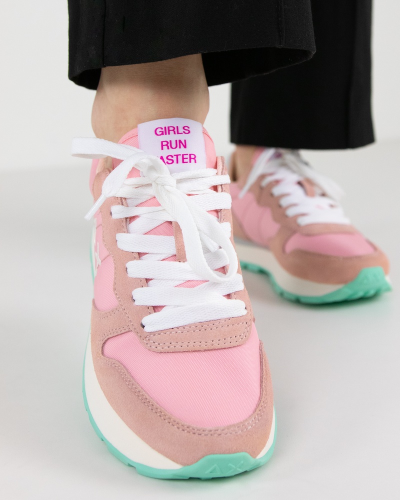Sun 68 Ally Solid Nylon Lage sneakers  - roze