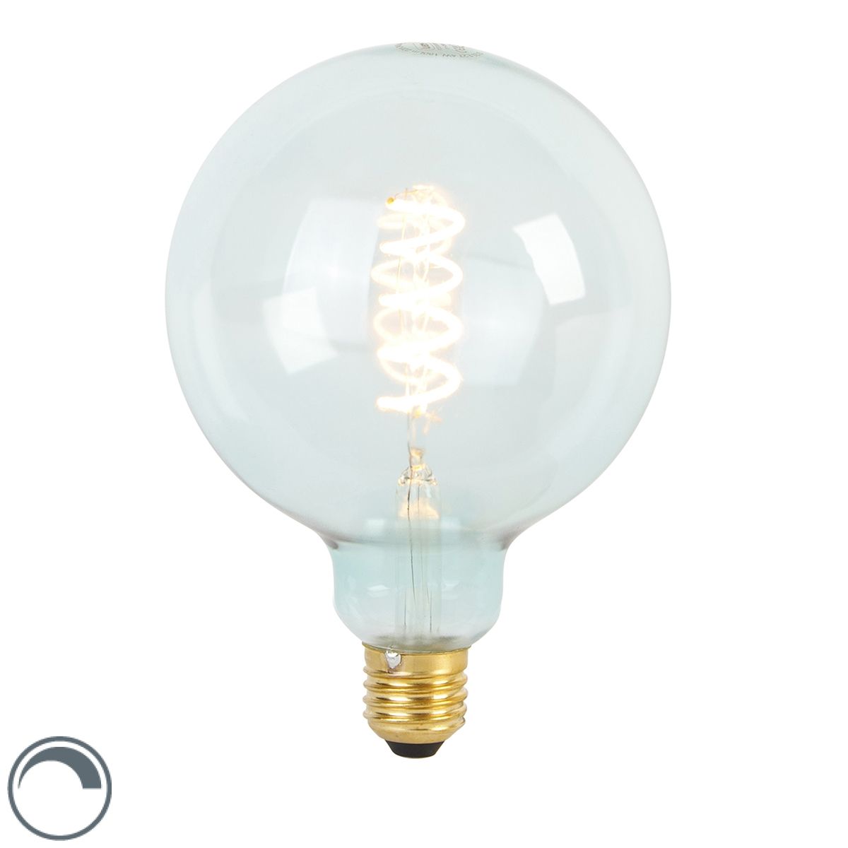 E27 dimbare LED spiraal filament lamp G125 blauw 4W 180 lm 1800K
