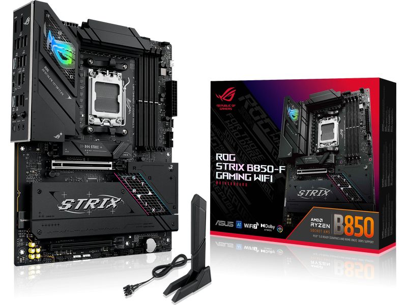 ASUS ROG Mainboard ROG STRIX B850-F GAMING WIFI Gaming ATX-Mainboard mit B850-F Chipsatz und WiFi Antenne