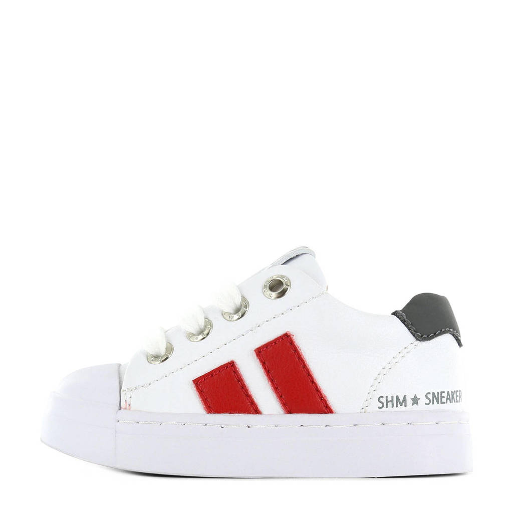 Shoesme leren sneakers wit/rood