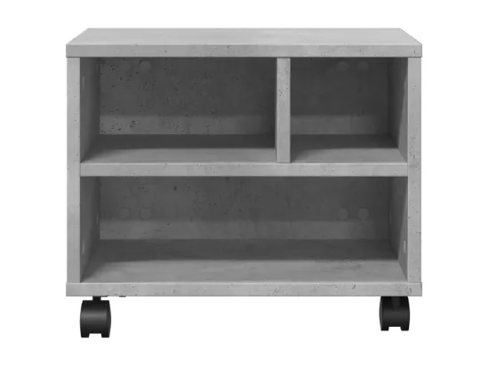 Support d'imprimante avec roulettes gris béton 41x32x34,5 cm