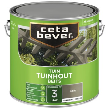 CetaBever Tuinhoutbeits zijdeglans transparant grijs 2,5 liter
