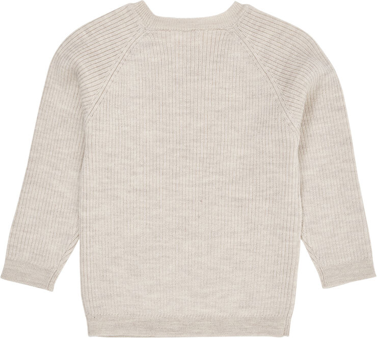 Copenhagen Colors MERINO CLASSIC RIB BLOUSE Pale cream melan