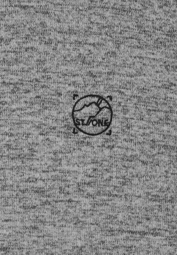 Softes Melange Langarmshirt - stone grey melange