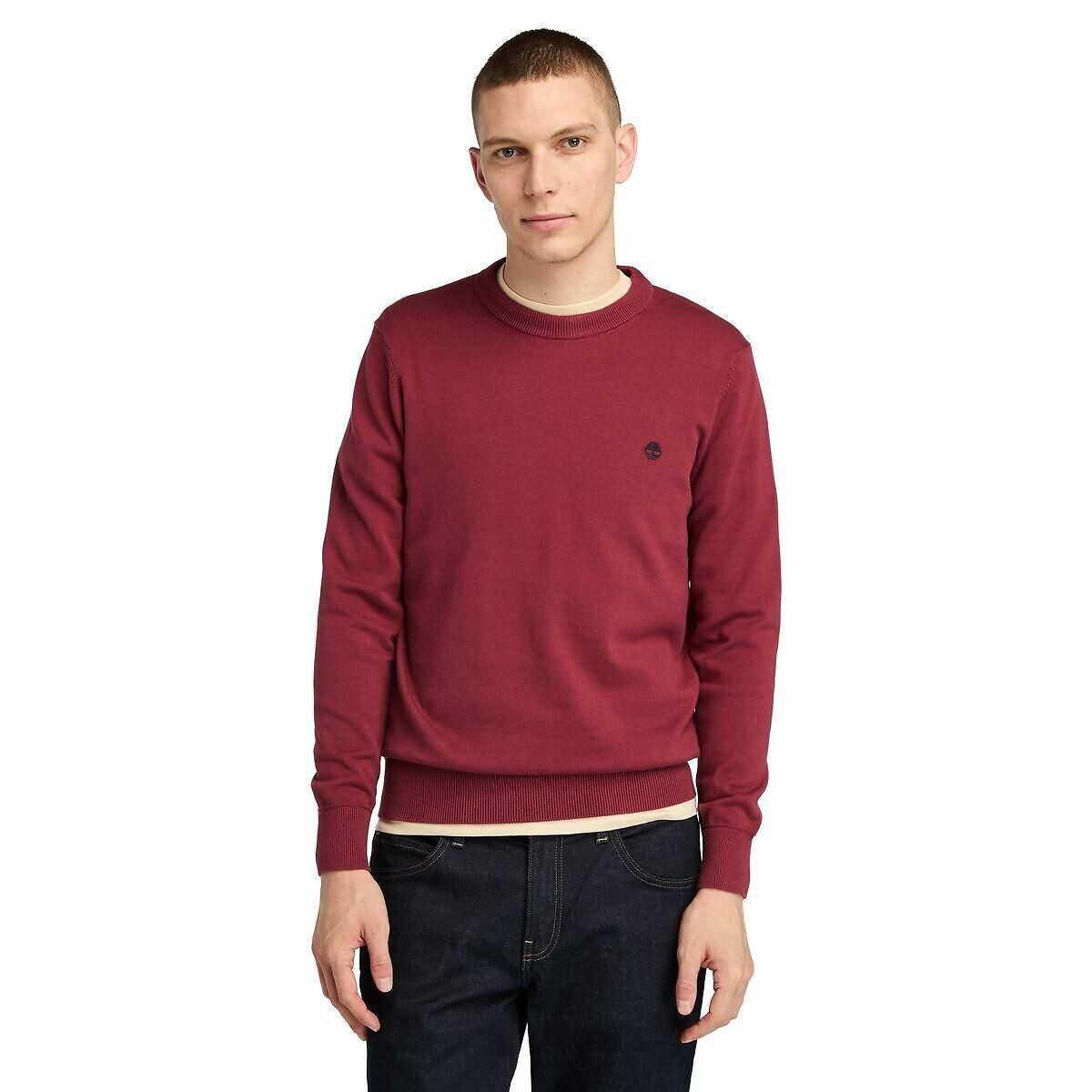 TIMBERLAND<br>Suéter de algodão com gola redonda, tamanho regular