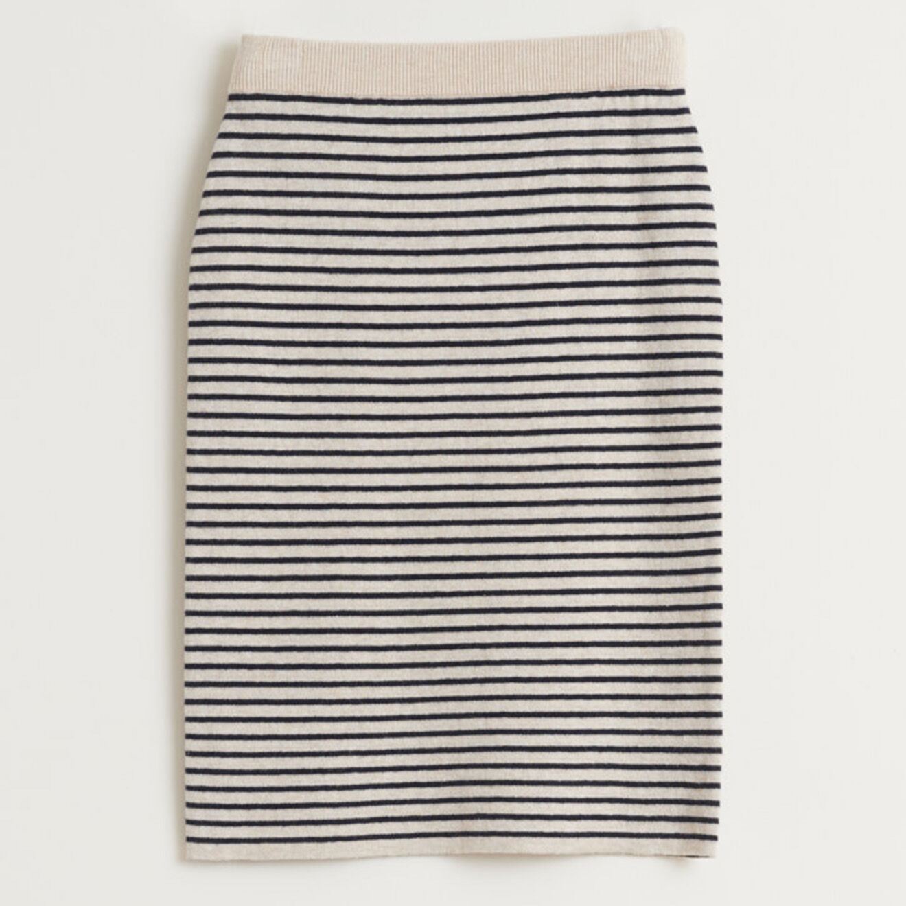 Bellerose Jupe Girt en Maille de Coton & Laine rayée écru/noir