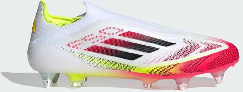 adidas F50 Elite Voetbalschoenen - Wit Rood Zwart Geel - Synthetisch Materiaal - Veterloos Design