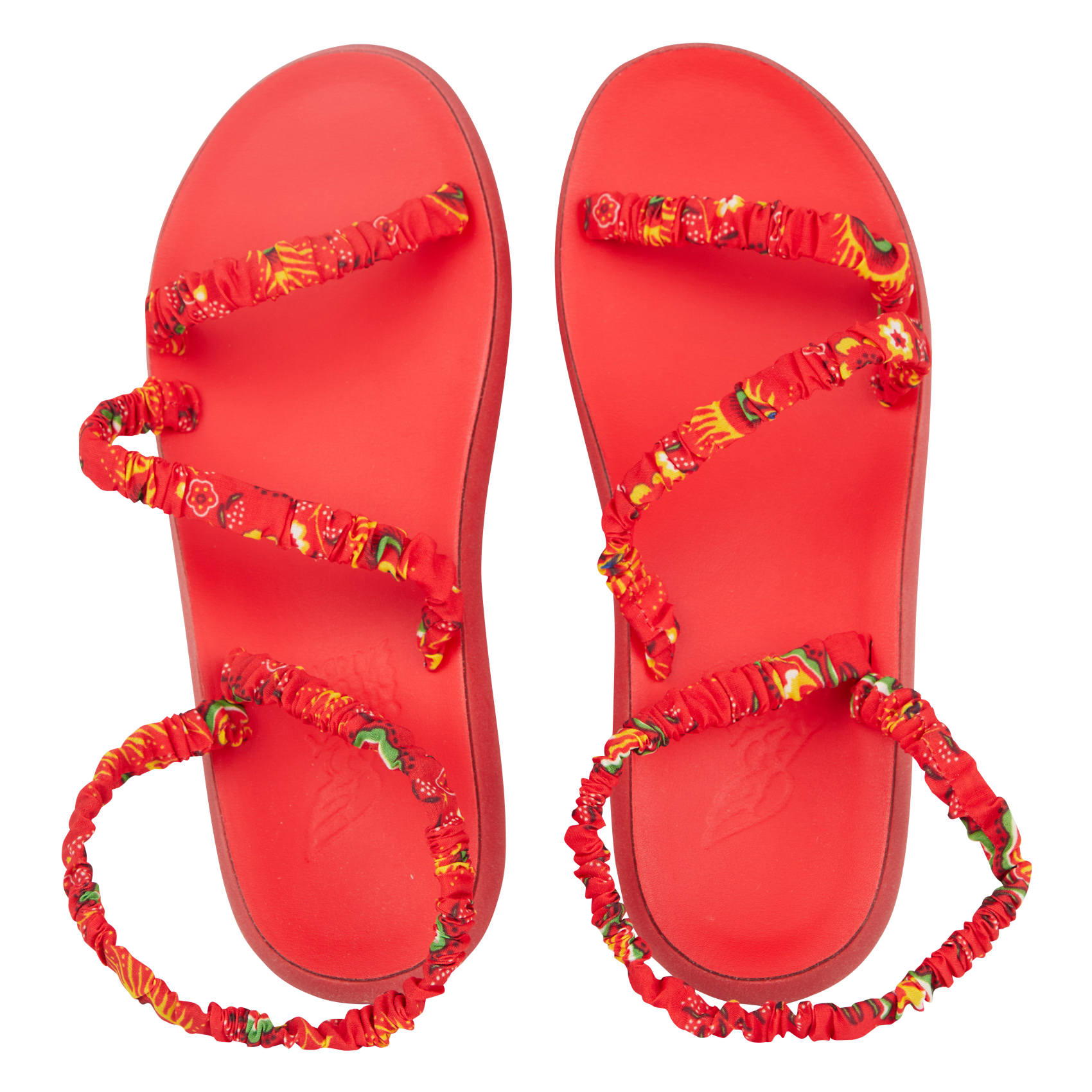 SCRUNCHIE - Sandales plates| Rouge