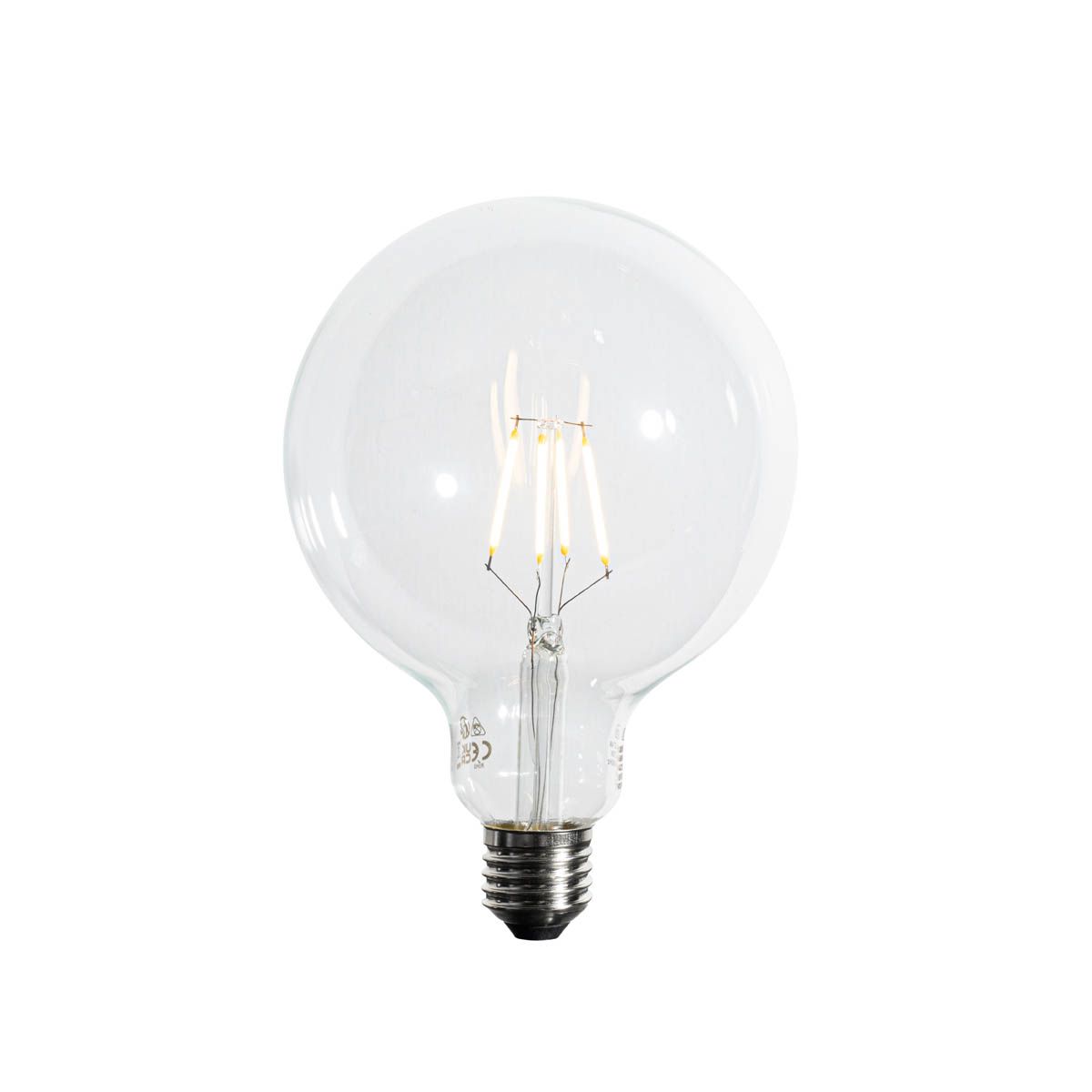 Set van 5 E27 3-staps dimbaar LED spiraal filament G125 4W 450 lm 2700K