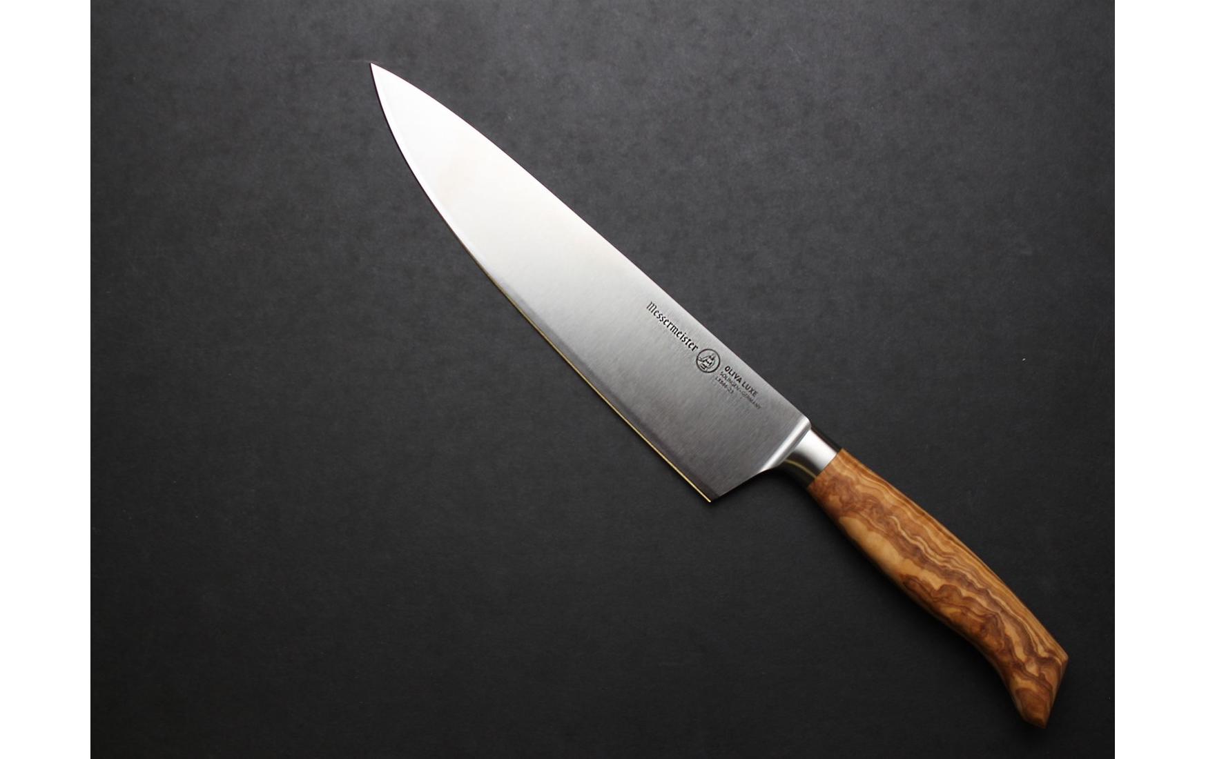 Kochmesser Oliva Luxe 23 cm, Nature/Silber<br>Chefmesser