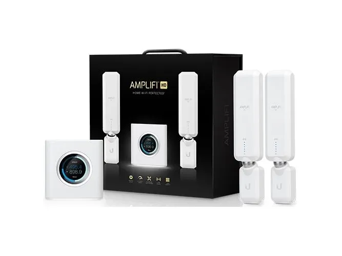 Ubiquiti AmpliFi Home Wi-Fi System AFi-HD - Wi-Fi system (router, 2 extendere) - op til 20.000 sq.ft - mesh - GigE - 802.11a/b/g/n/n/ac