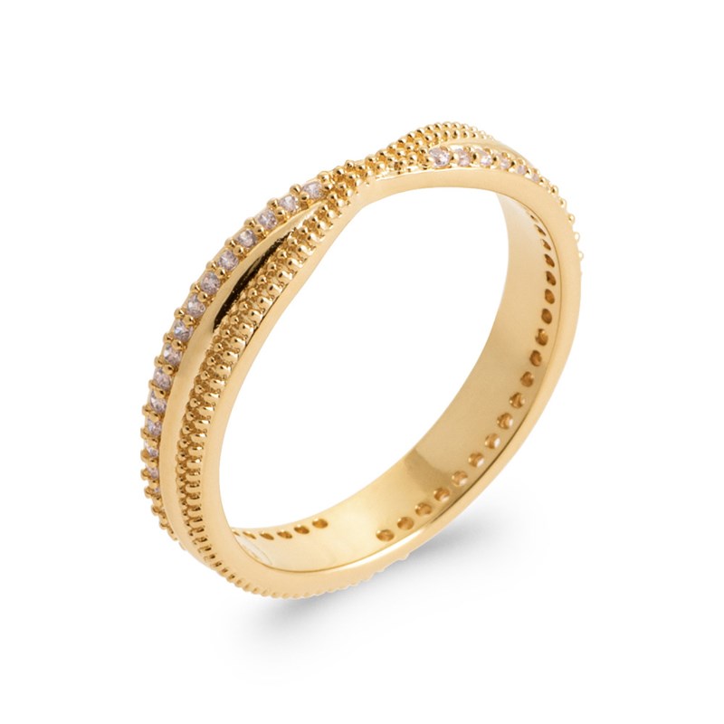 Bague Femme - Plaqué Or - Oxyde de zirconium