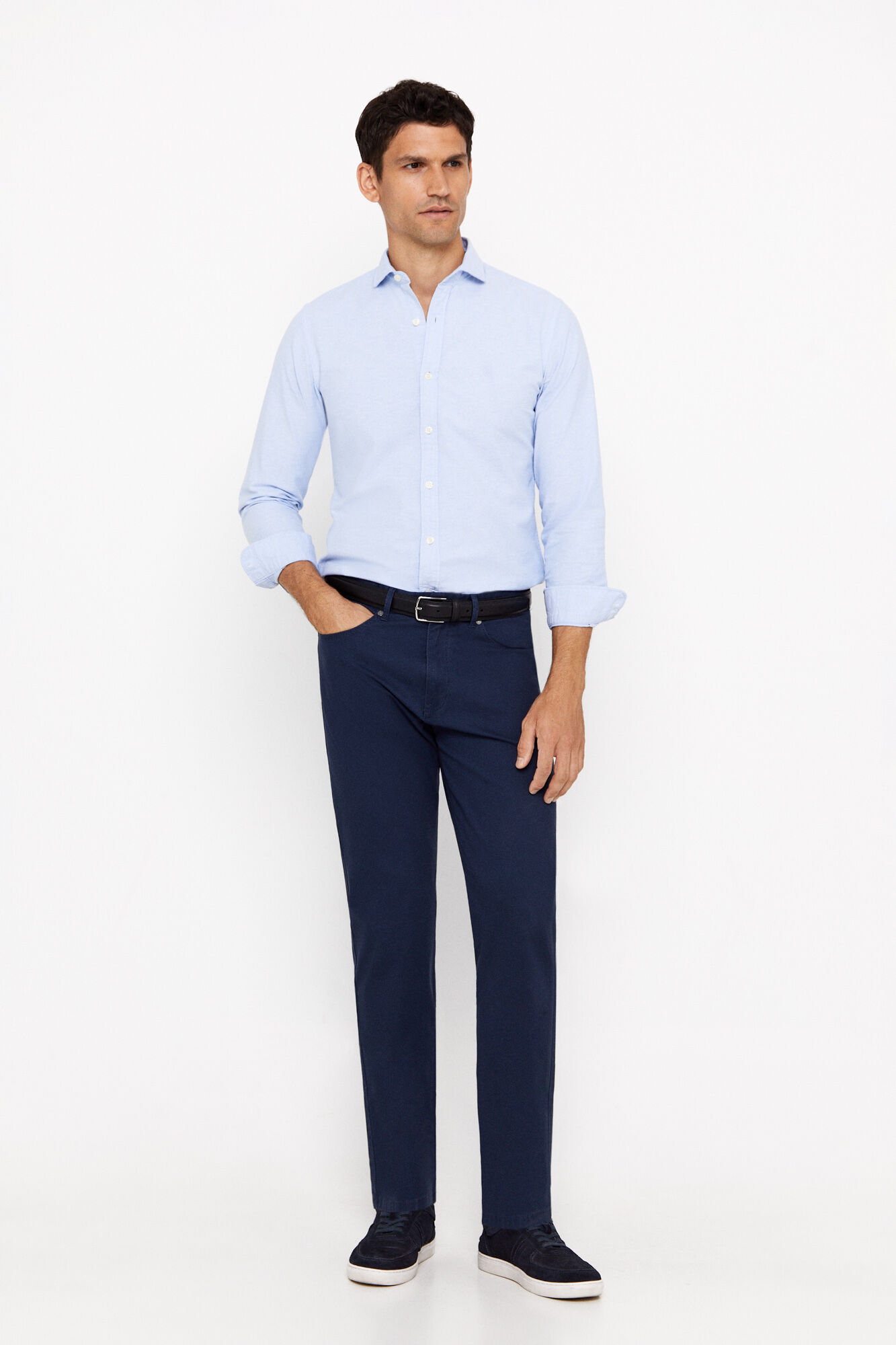 Camisa oxford lisa de corte slim