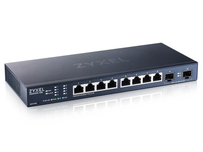 Zyxel Switch XMG1915-10E 10 Port 8-Port 2.5GbE Smart Managed Switch mit 2 SFP  Uplink