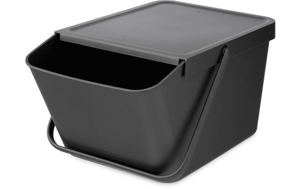 Recyclingbehälter Sort & Go 20 l, GrauMülleimer mit Deckel