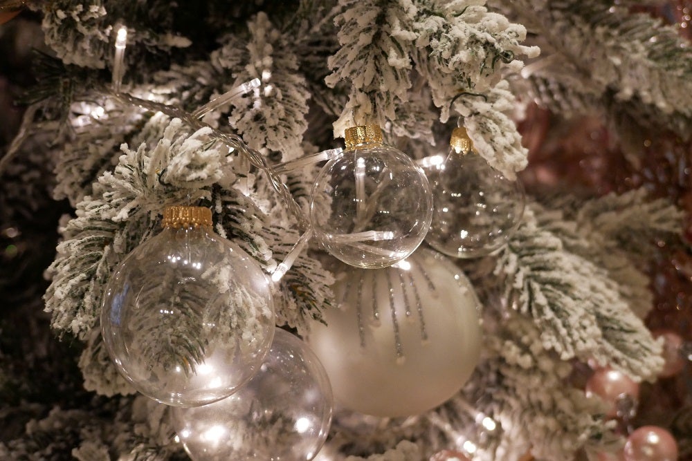 Kristalheldere kerstballen, 5 cm, met gouden kroon, 12 stuks, kerstballen, kerstversieringen, kerstbomen
