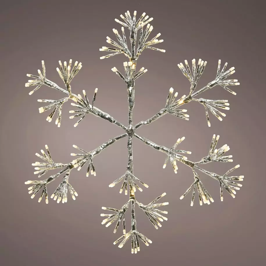 Flocon de Noël lumineux 336 LED (H78 cm) Flash Blanc chaud