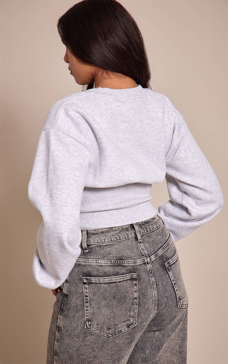 Gris Sweatshirt Shape Col V Taille Cintrée